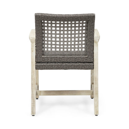 Outdoor Dining Chair Acacia Wood Frame (Set of 2)