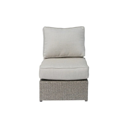 2 Person Wicker Conversation Set With Cushions, Weather Resistant