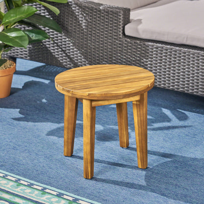 Outdoor Acacia Wood Side Table With Weather Resistance
