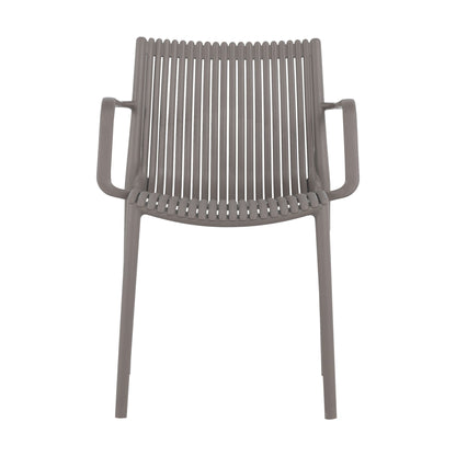 4 Modern Stackable Armchair Matched With Long Table