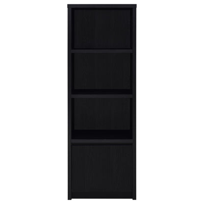 Sloat - 3 Shelf Media Tower With Cabinet Storage - Black