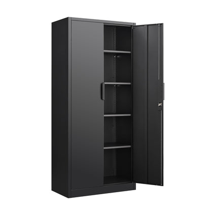 2 Door File Cabinet With Lock, 4 Adjustable Shelves, Heavy-Duty