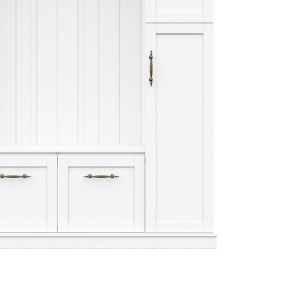 Hall Tree With 4 Side Cabinets