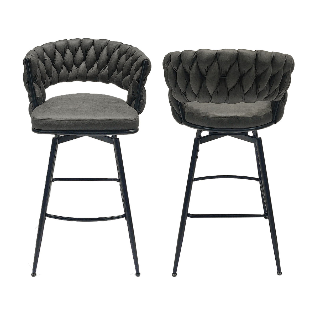Bar Stool 360 Swivel With Back Footrest