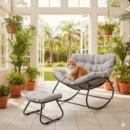 Egg Rocking Chair With Ottoman