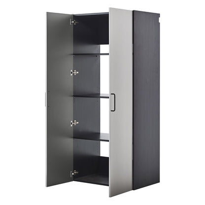 Astro Series - Wall Mounted Storage Cabinet With Soft Closing Drawers - Metallic Gray