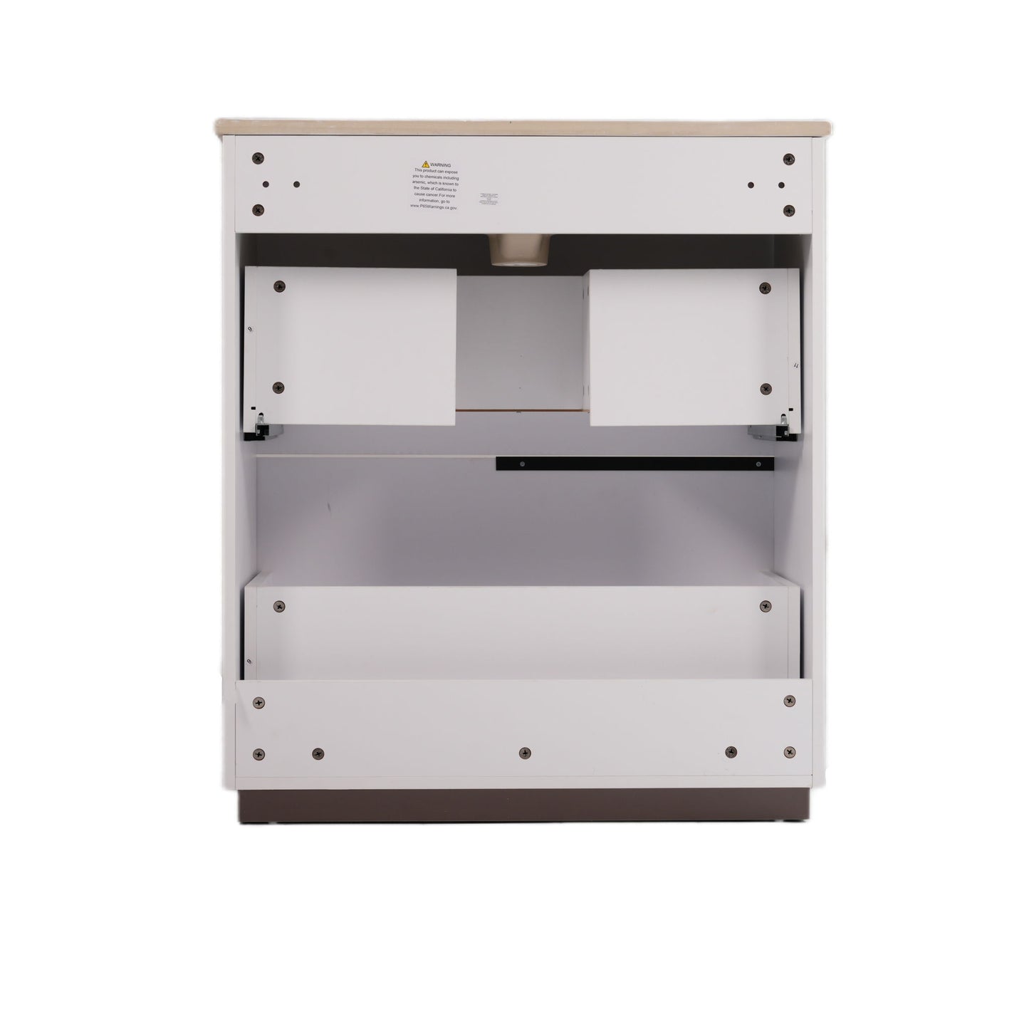 Fluted Bathroom Vanity With Ceramic Sink, Soft Close Slides