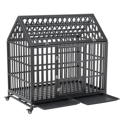 Heavy Duty Dog Crate Lockable Wheels