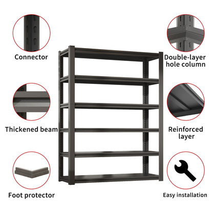 Industrial Heavy Duty Metal Garage Shelving Unit, Adjustable Storage Rack