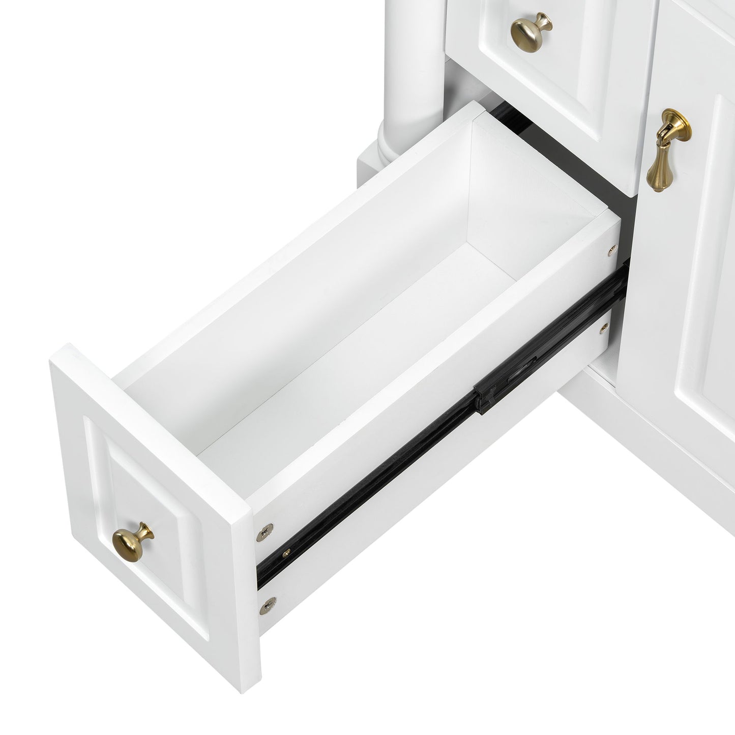 Freestanding Bathroom Vanity With Sink, Adjustable Shelf & Flip Drawer