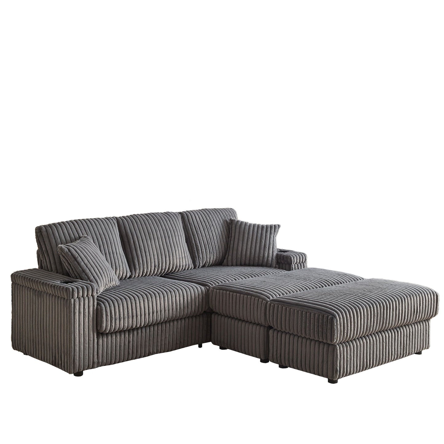 3 Seater Sofa With 2 Ottomans For Living Room