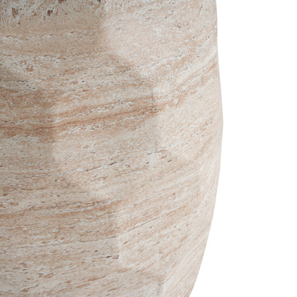 Travertine Lightweight Concrete Side Table For Indoor / Outdoor Use - Beige