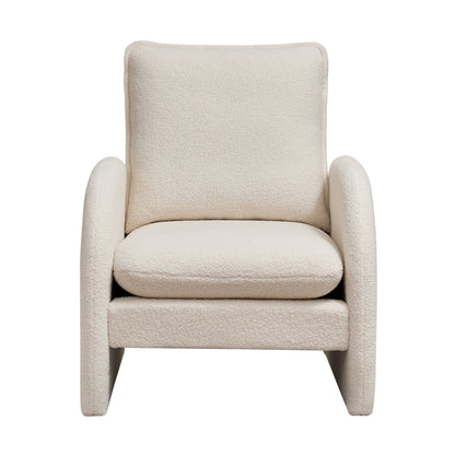 Modern Sherpa Upholstered Accent Chair, Comfortable Living Room Armchair, Lounge Chair For Bedroom, And Office