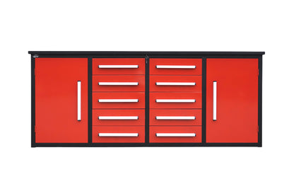 Storage Cabinets With Workbench (With 10 Drawers And 2 Cabinets)