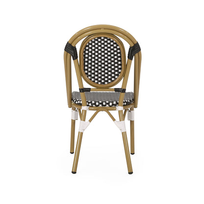 Outdoor Rattan And Aluminum French Bistro Chair Set