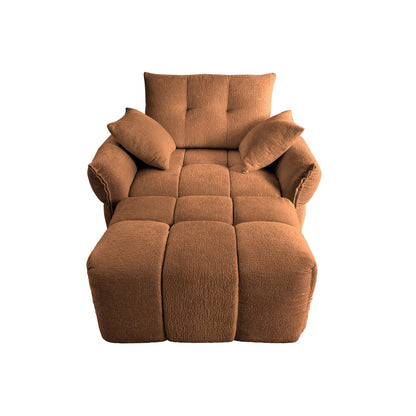 Ergonomic Single Seater Sofa With Ottoman, High Resilience Support Cushions