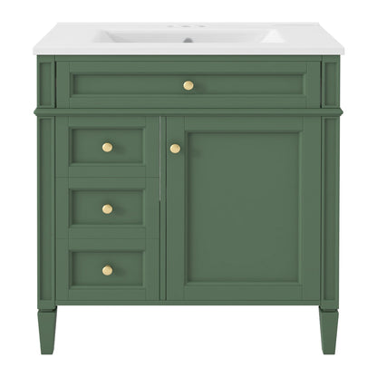 Bathroom Vanity With Top Sink, Storage Cabinet With 2 Drawers, Tip Out Drawer