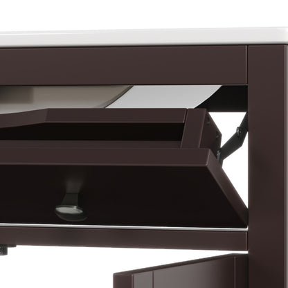Bathroom Vanity With Ceramic Sink, Adjustable Shelf & Tip Out Tray