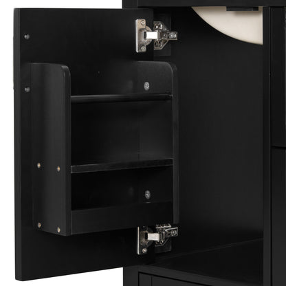 Bathroom Vanity With Sink, Soft-Close Doors, Double-Layer Shelf And 3 Drawers