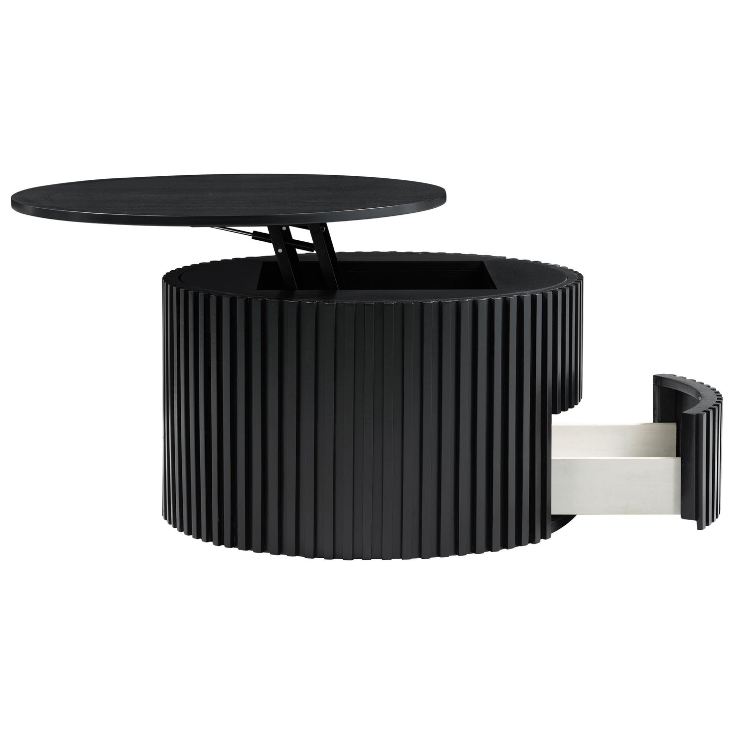Round Lift Top Coffee Table With Hidden Storage For Living Room