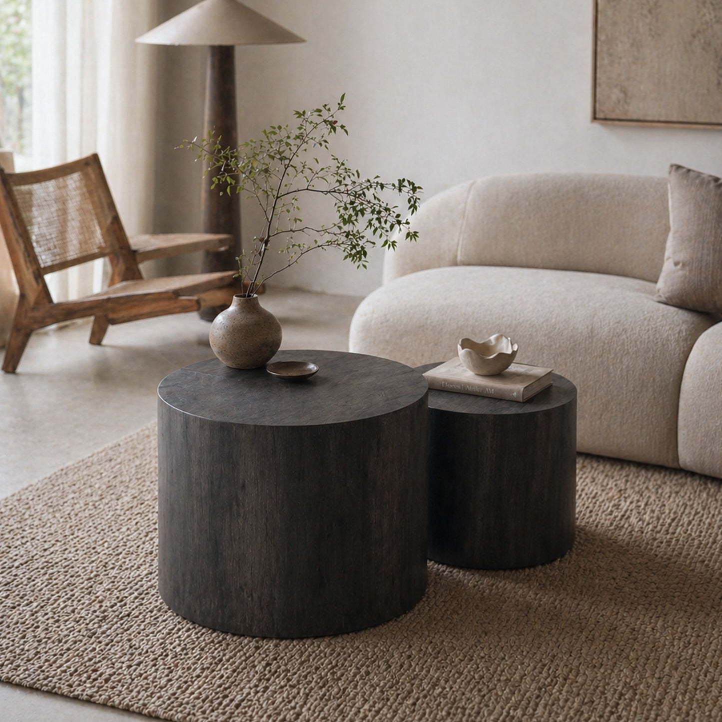 Modern Round Nesting Coffee Table (Set of 2)