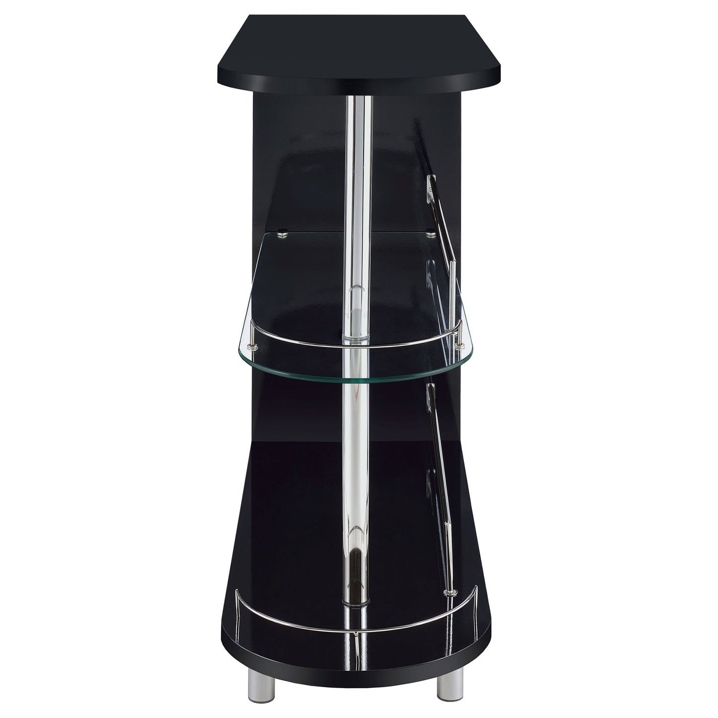 Karinna - 2 Tier Home Bar Table With Shelf - Silver