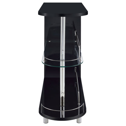 Karinna - 2 Tier Home Bar Table With Shelf - Silver