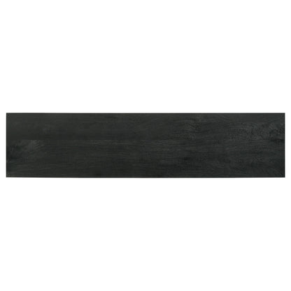 Manaya - 2 Door Stand With Open Shelving And Hidden Storage - Charcoal Black