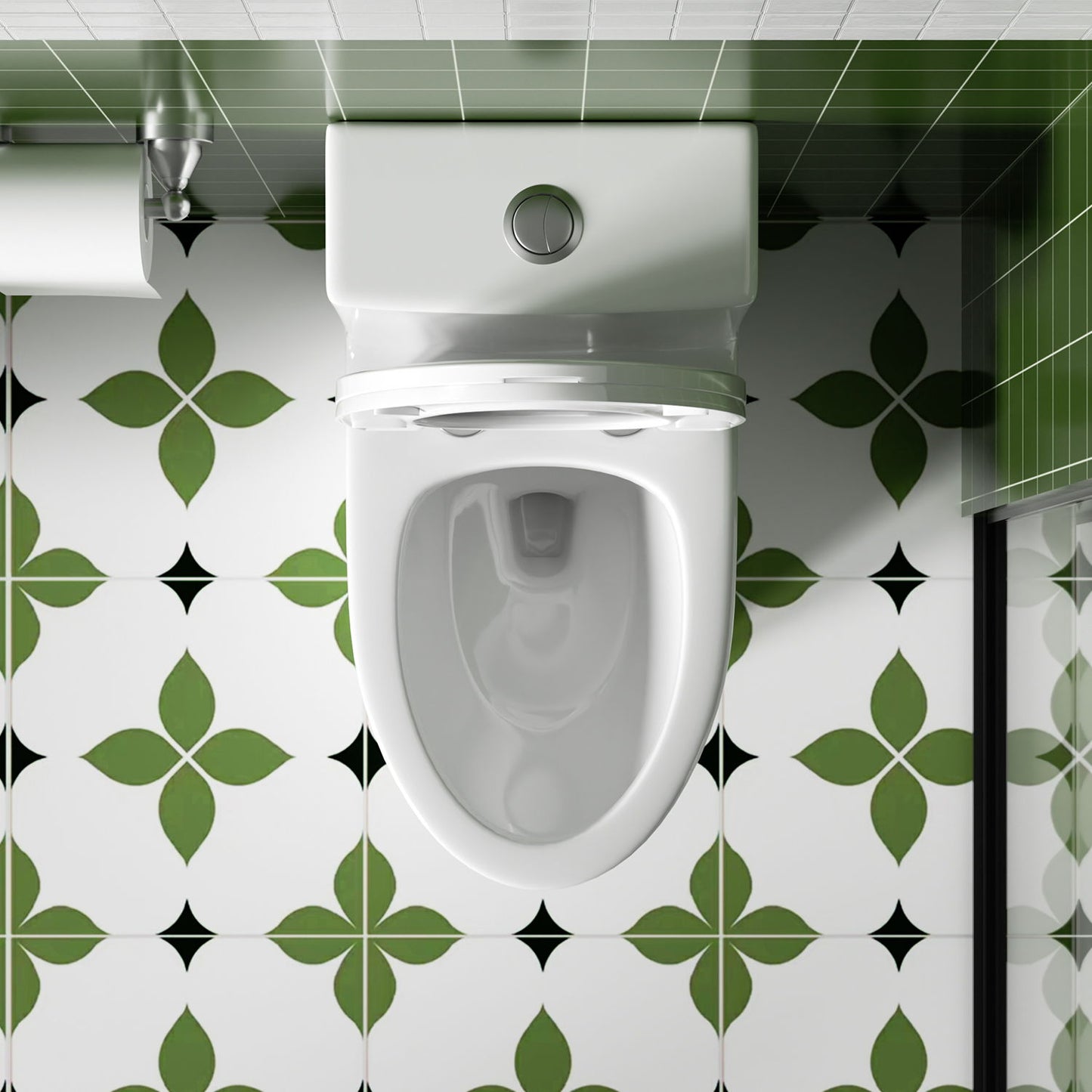 Gloss Tornado Flush 1 Piece Toilet With Soft Closing Seat, Water Saving Dual Flush - Gloss White
