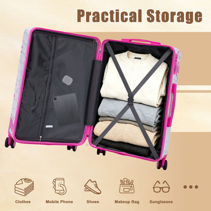 Luggage With Printed Pattern, Combination Lock