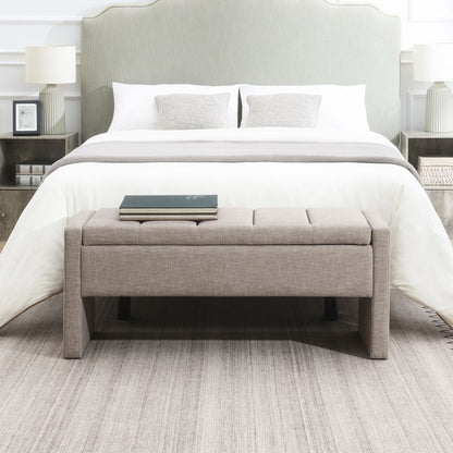 Modern Upholstered Large Bed End Bench With Storage