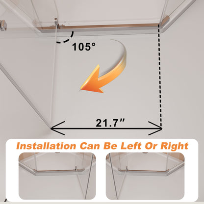 Frameless Neo Angle Shower Door WithTempered Glass