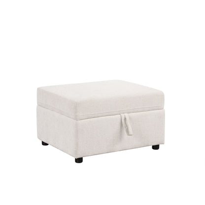 Movable Storage Ottoman Footrest For Living Room