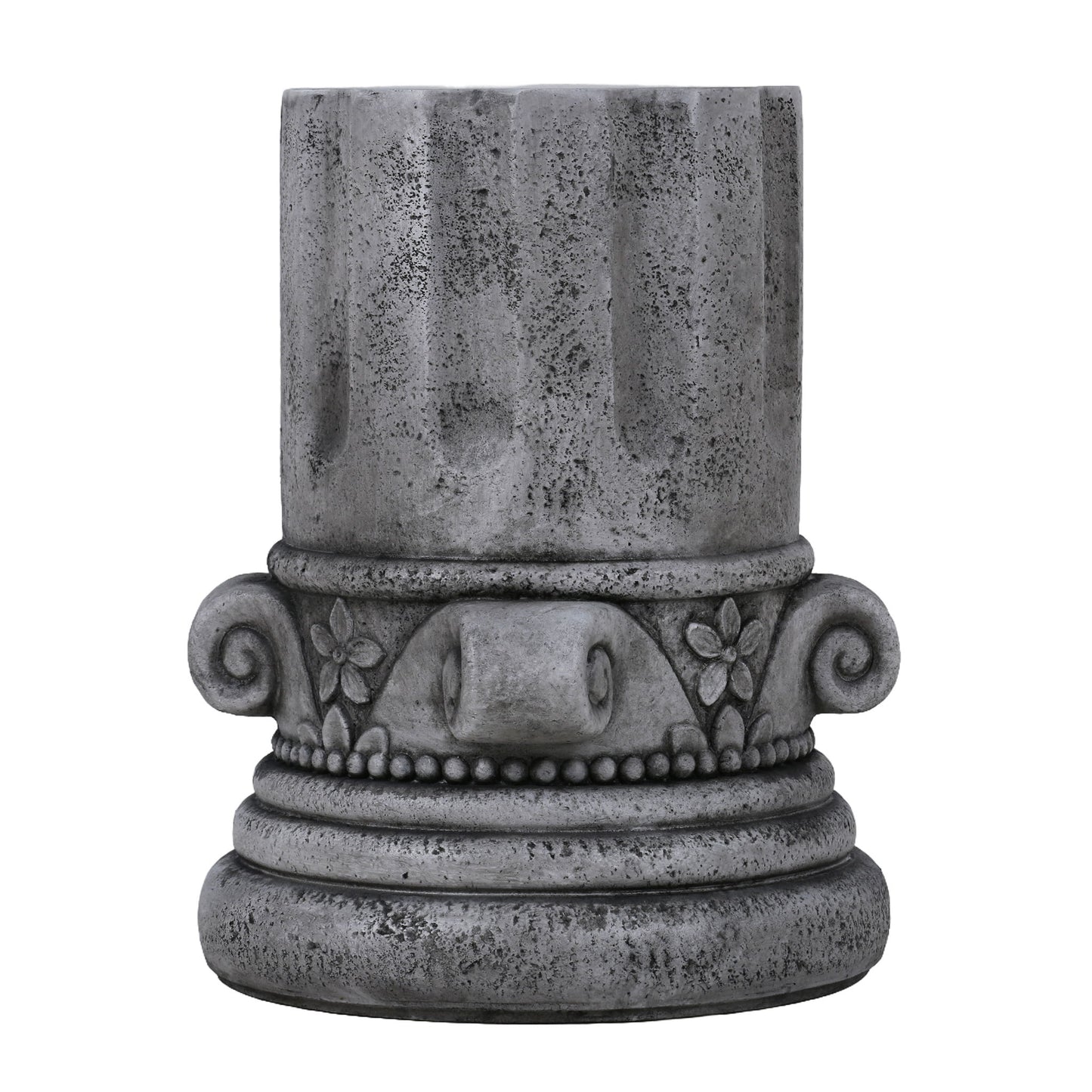 Outdoor End Table, Round Side Table For Patio And Garden - Antique Gray