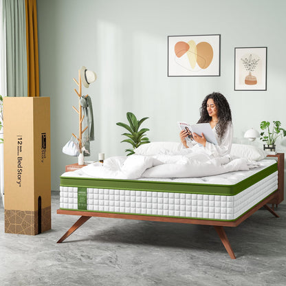 12" Hybrid Mattress With Gel Memory Foam & Pocket Springs