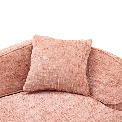 Curved 2 Person Compress Sofa With Armrests, Includes Pillows