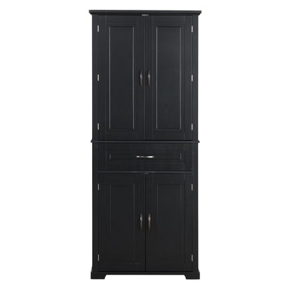 Bathroom Storage Cabinet With Doors And Drawer, Adjustable Shelf