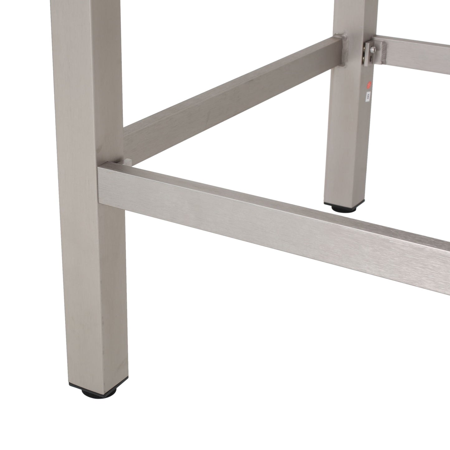 Outdoor 43" Aluminum Bar Table With Rattan Table Top - Gray / Silver