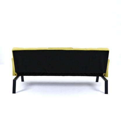 Sofa Bed With Foldable Design And Cup Holder - Green