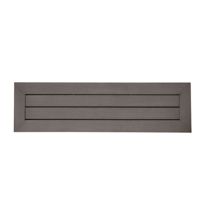 Modern Aluminum Outdoor Dining Bench With X Base - Dark Gray