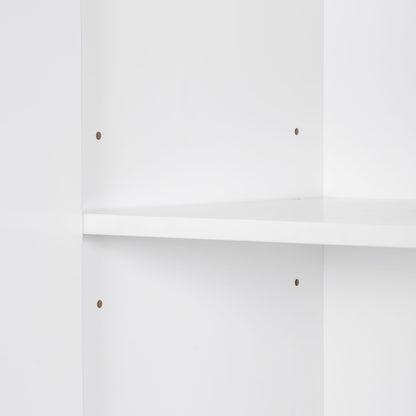 Modern Bathroom Storage Cabinet With Two Laundry Baskets, One Drawer, Adjustable Shelf