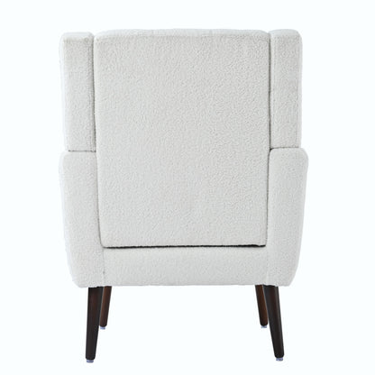 Modern Accent Chair, Arm Chairs For Living Room, Upholstered Mordern Armchair, Comfy Soft Padded Lounge Chair In Small Space, Bedroom, With Pillow, Solid Wood Leg