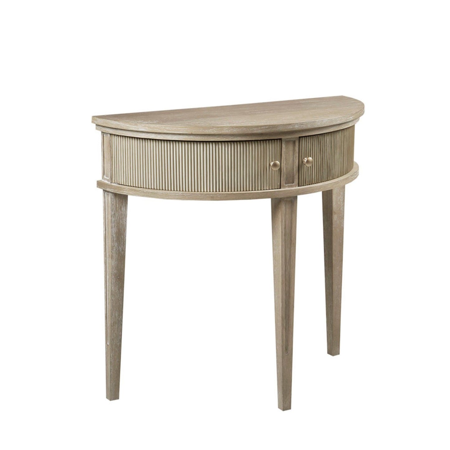 Vintage Inspired Storage Console Table With Fluted Doors