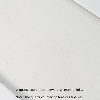 Double Sink Bathroom Vanity With Quartz Countertop
