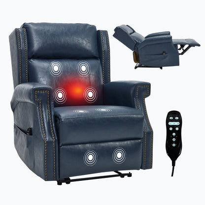 Manual Recliner Chair With Heavy Duty Motion Mechanism, 8 Vibrating Nodes And 3 Massage Modes For Living Room