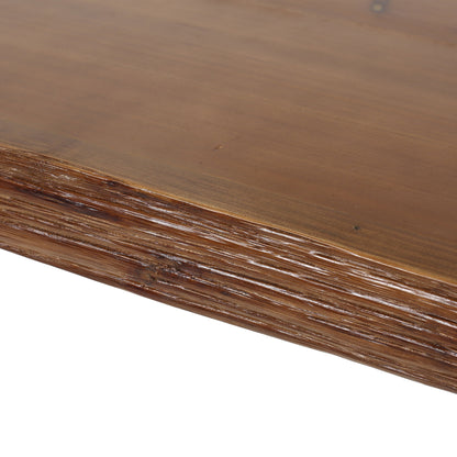 Modern Industrial Breakfast Bar Table, Metal Hairpin Legs & Wood Veneer Top - Natural