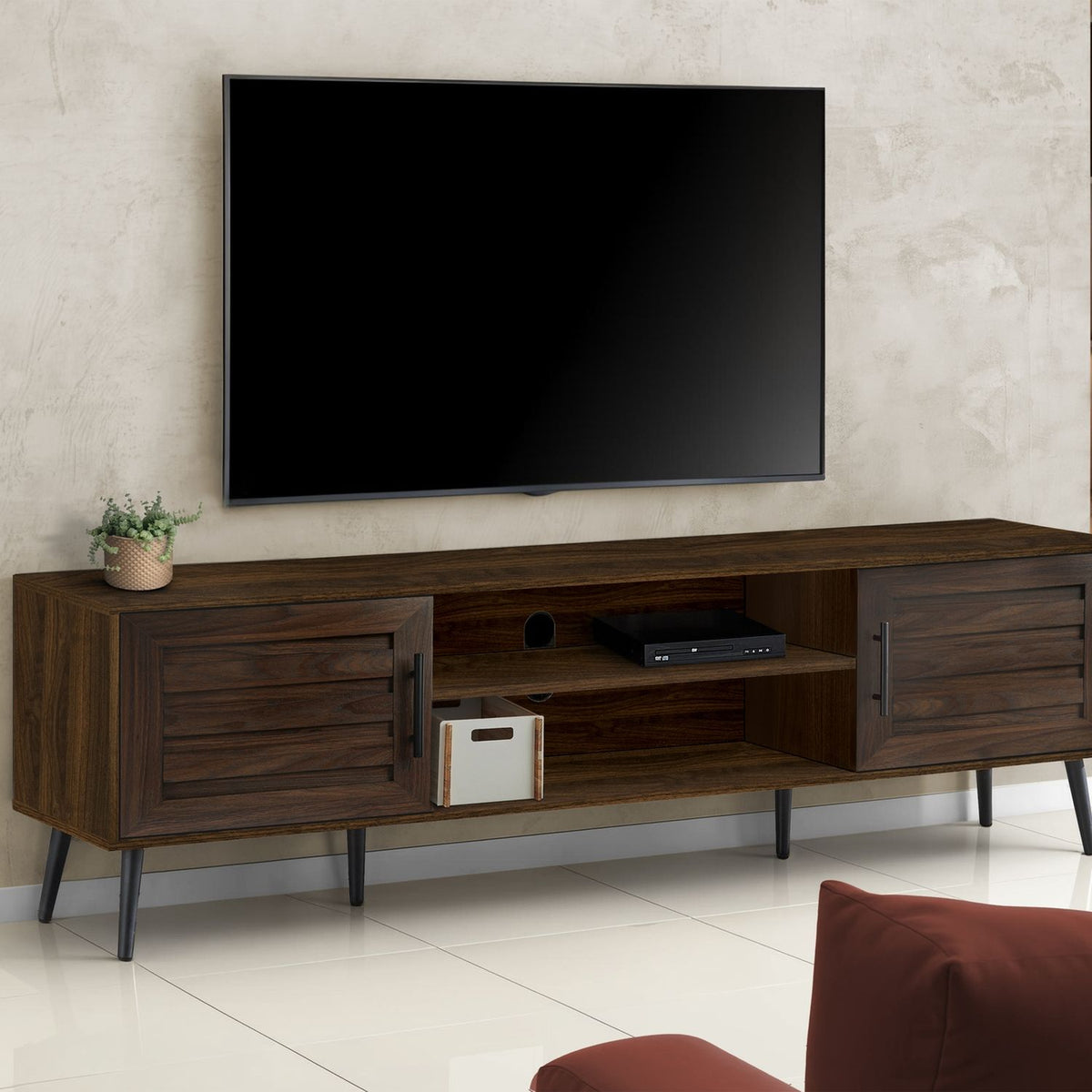 TV Stand, Console, Media Entertainment Center, Storage Cabinet, Transitional