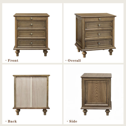 Nightstands With 4 Drawer, Storage End Table With Hidden Pull Out Shelf
