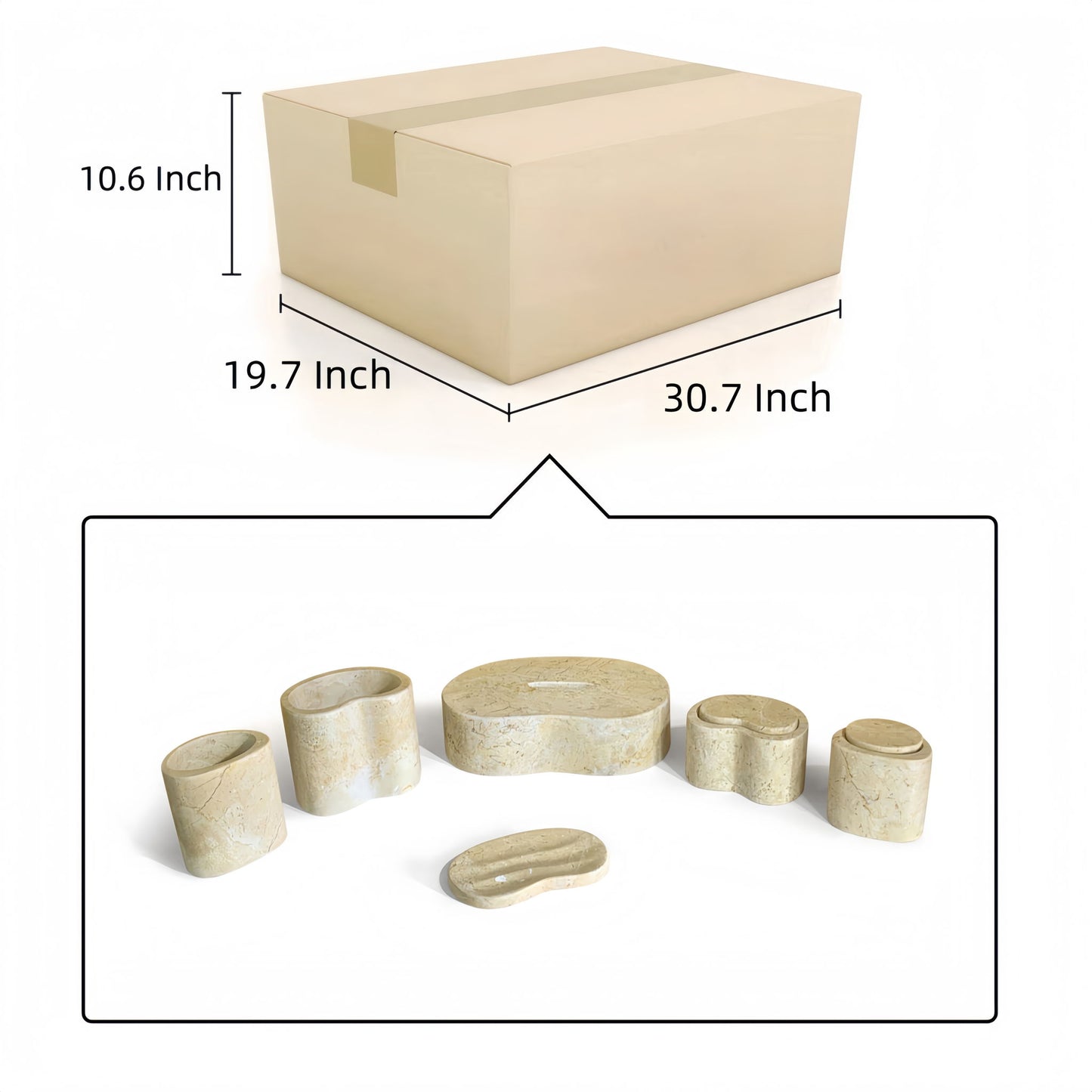 Elegant Natural Marble Bathroom Accessories Set