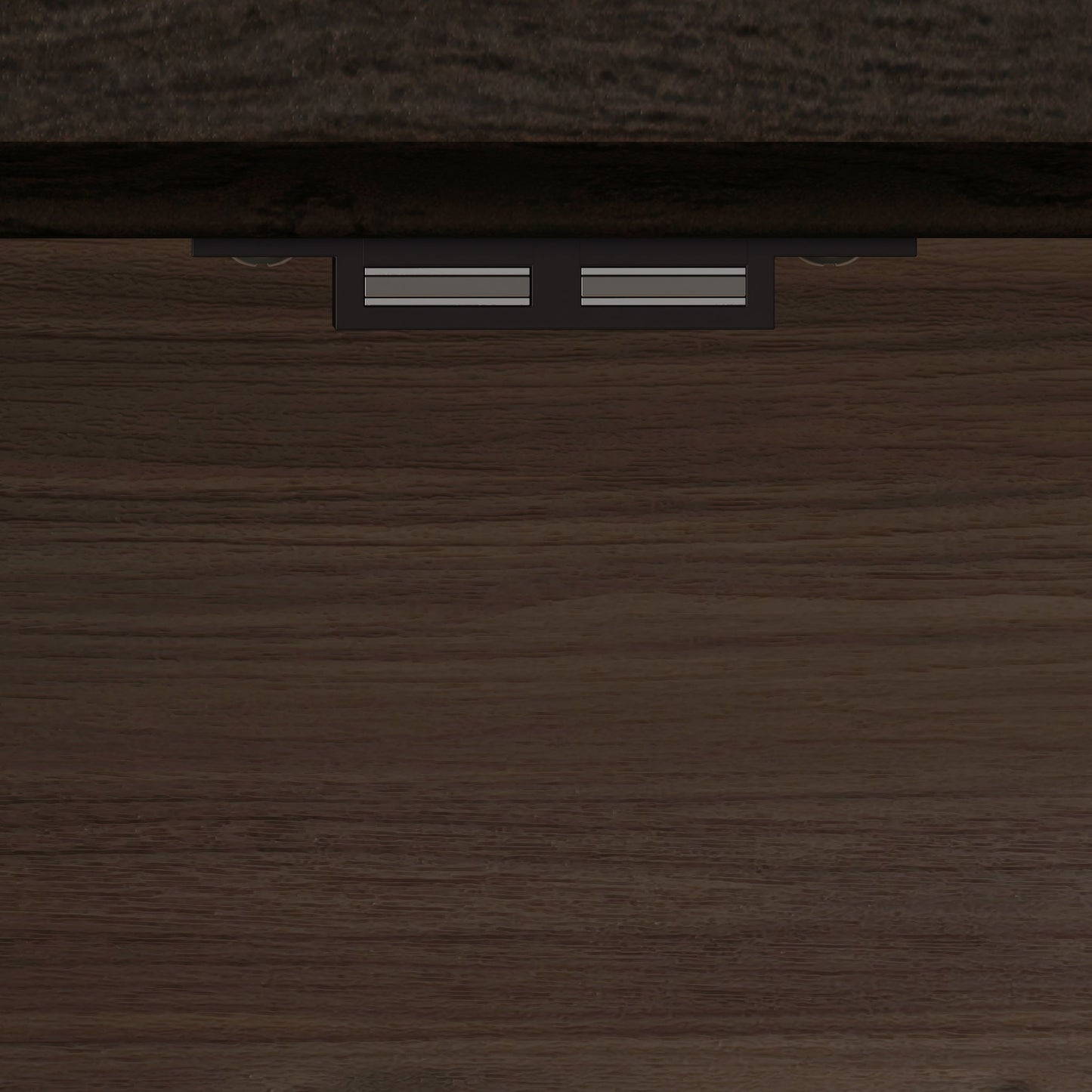 Glass Door Display Case With 2 Drawers And Adjustable Shelf